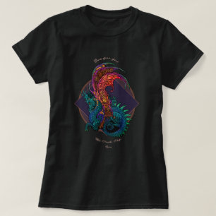 Kunst Nouveau Art-Drache gefärbt T-Shirt