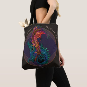 Kunst Nouveau Art-Drache mit lateinischem Motto
