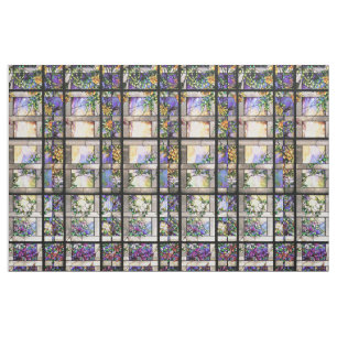 Kunst Nouveau beflecktes Glas-Blumen-Gewebe Stoff