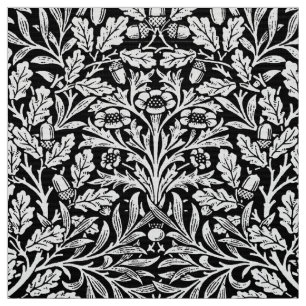 Kunst Nouveau Blumendamast, Schwarzweiss Stoff