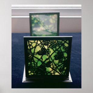 Kunst Nouveau Bücherstützen, Tiffany-Studios, Poster