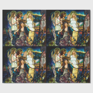 Kunst nouveau Buntglas Geschenkpapier