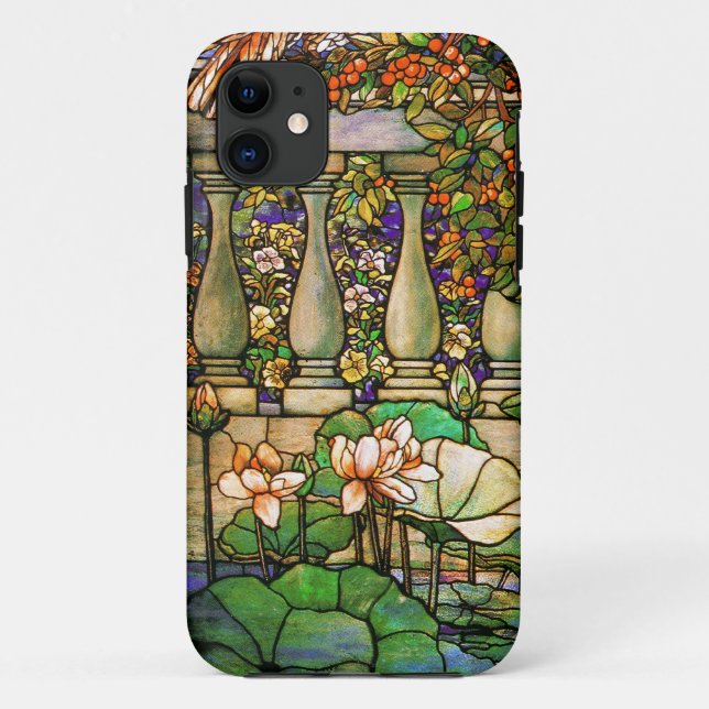 Kunst Nouveau Buntglas-Tiffany-Natur Case-Mate iPhone Hülle (Rückseite)