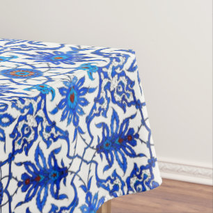 Kunst Nouveau chinesische Fliese - Kobalt-Blau u. Tischdecke