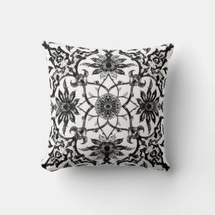 Kunst Nouveau chinesisches Muster - Schwarzweiss Kissen