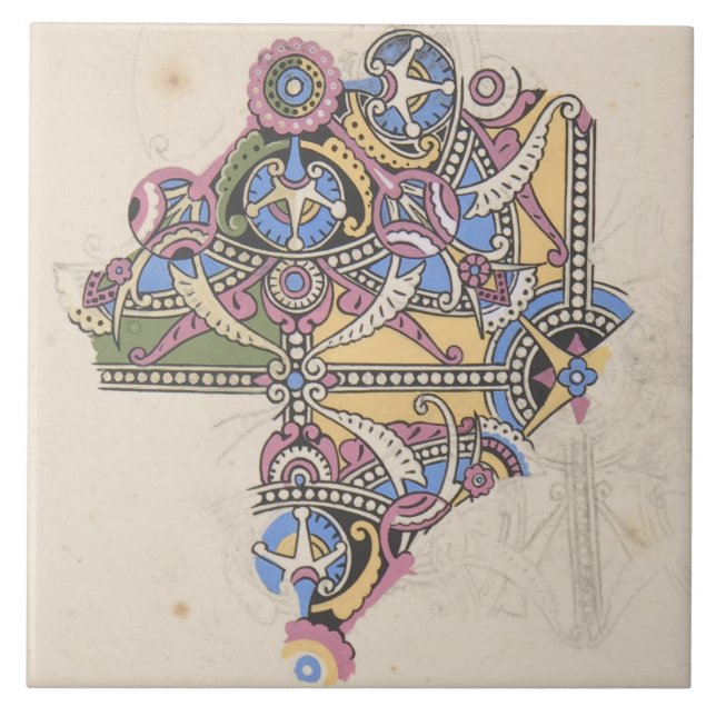 Kunst nouveau dekorative Kunst Fliese (Vorderseite)