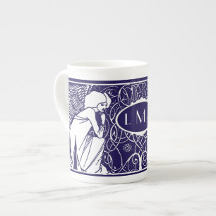 Kunst Nouveau Engels-Monogramm-China-Tasse Prozellantasse