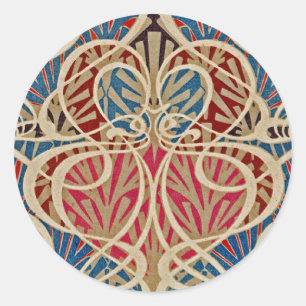 Kunst Nouveau Entwurf #10 bei Emporio Moffa Runder Aufkleber