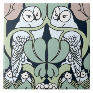 Kunst Nouveau Eulen-Nest-Muster-Kunst Fliese oder