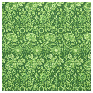 Kunst Nouveau Gartennelken-Damast, Forest Green Stoff