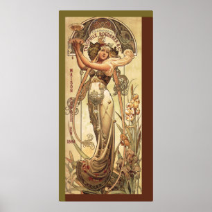 Kunst Nouveau Getränk-Anzeige Poster