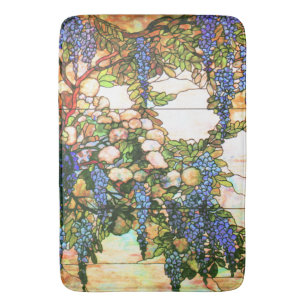 Kunst Nouveau Glyzinie-Buntglas-Blumenbad-Matte Badematte