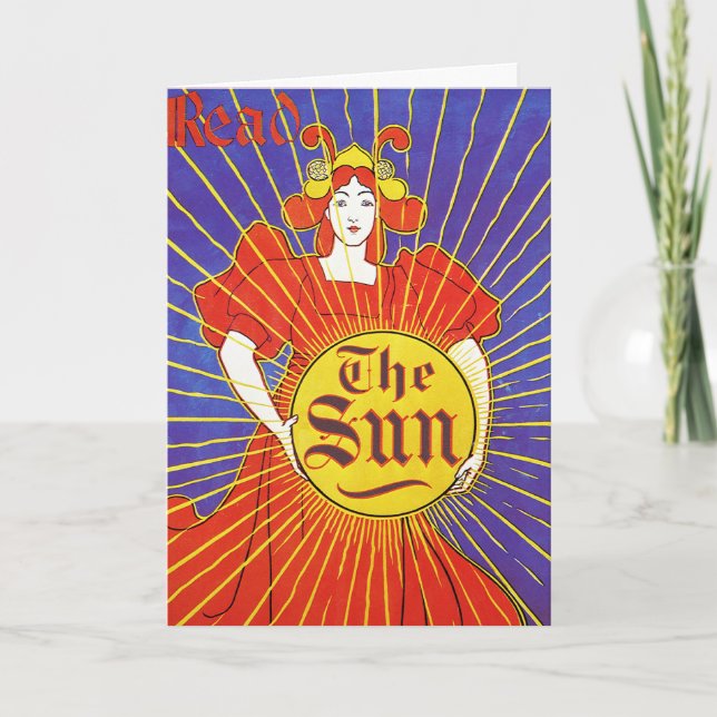 Kunst Nouveau Karte oder Einladung: The Sun (Vorderseite)