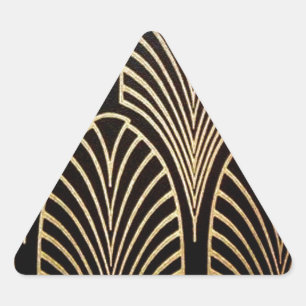 Kunst nouveau, Kunst-Deko, Fanmuster, Bronze, Dreieckiger Aufkleber