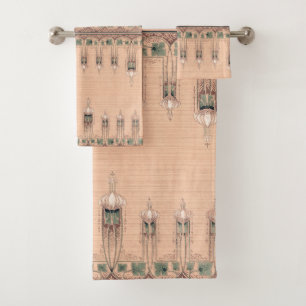 Kunst Nouveau Lilien-Blumen-Bad-Tuch-Set Badhandtuch Set