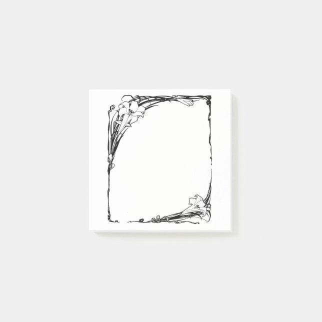 Kunst nouveau Lilien-Post-Itanmerkungen Post-it Klebezettel (Vorderseite)