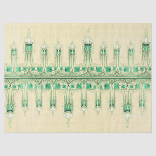 Kunst Nouveau Lilien-rosa mit Blumenseidenpapier Seidenpapier (Vorderseite)