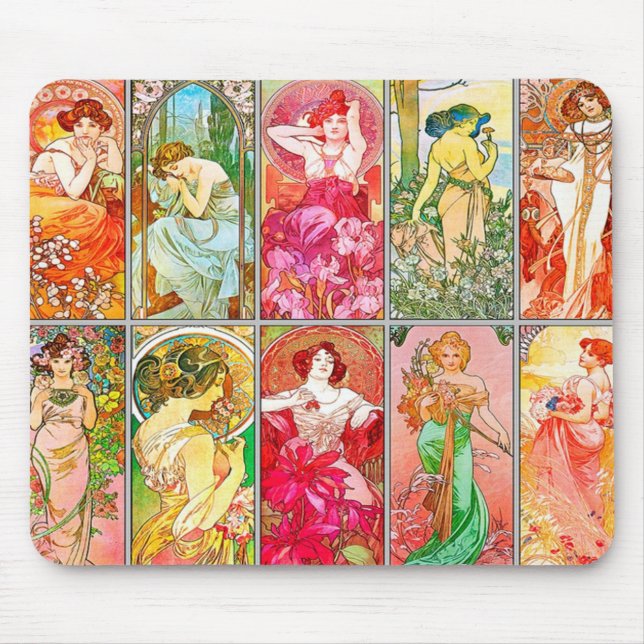 Kunst Nouveau Mausunterlage Mousepad (Vorne)