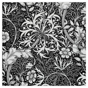 Kunst Nouveau Meerespflanze mit Blumen, Stoff