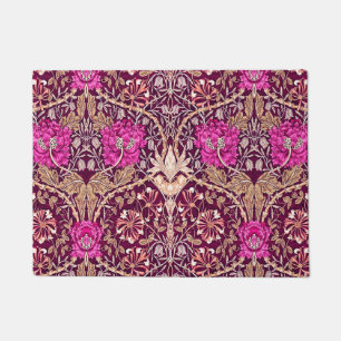 Kunst Nouveau mit Blumen, Pflaume, Beige und Deep Fußmatte
