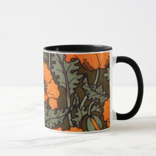 Kunst Nouveau Mohnblumen Tasse