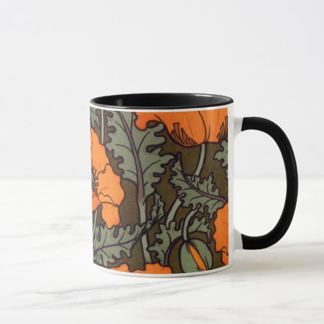 Kunst Nouveau Mohnblumen Tasse (Rechts)