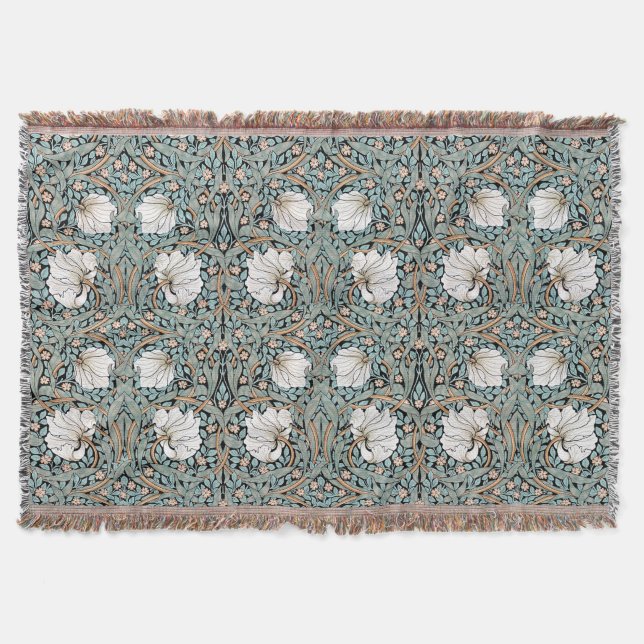 Kunst Nouveau Morris Pimpernel-BlumenWurfs-Decke Decke (Vorderseite)