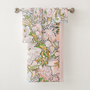 Kunst Nouveau Mucha Badhandtuch Set