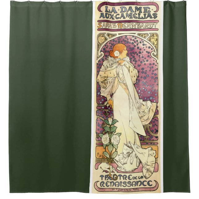 Kunst Nouveau Mucha Bernhardt Blumen-Duschvorhang Duschvorhang (Vorderseite)