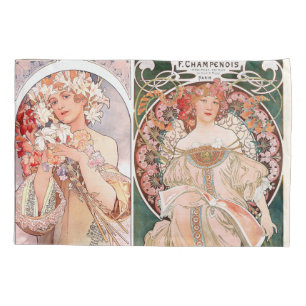 Kunst Nouveau Mucha Damen-Blumenkissenbezug Kissenbezug