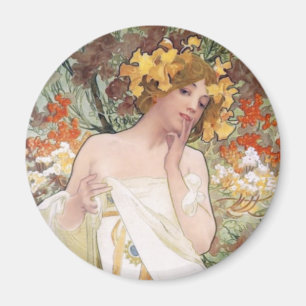 Kunst Nouveau - Mucha - Parfüm-Anzeige Magnet