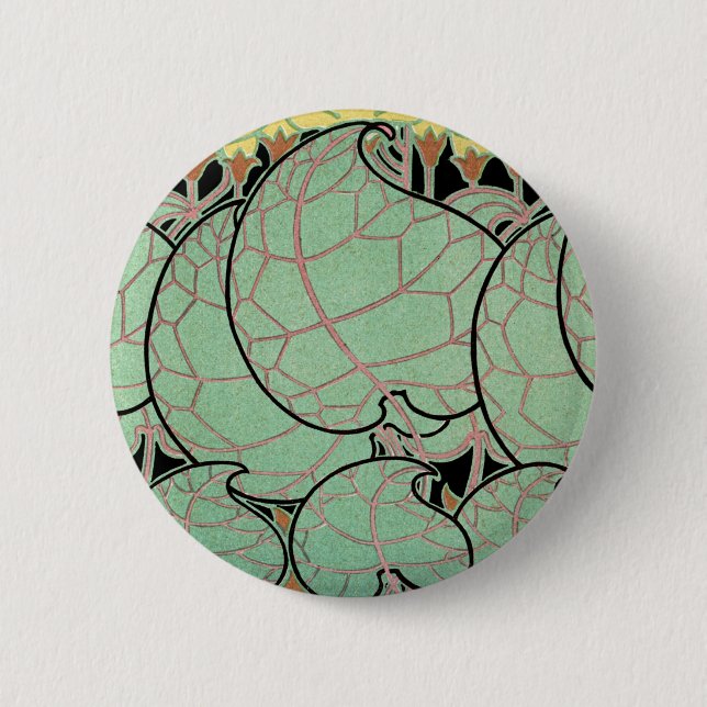 Kunst Nouveau Muster #10 Button (Vorderseite)
