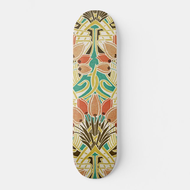 Kunst Nouveau Muster #11 Skateboard (Vorderseite)