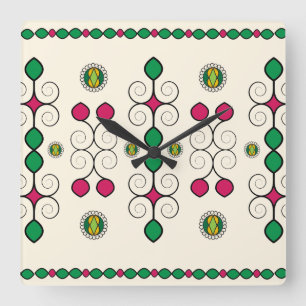 Kunst Nouveau Quadratische Wanduhr