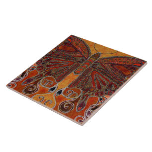 Kunst Nouveau Schmetterling (Malerei) Fliese
