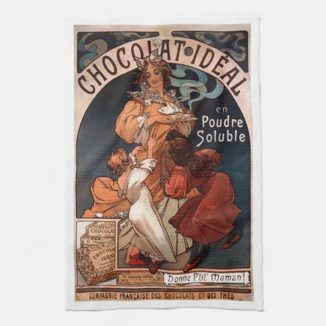 Kunst Nouveau Schokoladen-Geschirrtuch Handtuch (Vertikal)