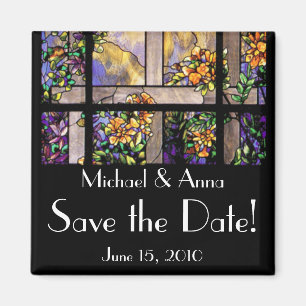 Kunst Nouveau Tiffany beflecktes Glas-Blumen mit Magnet