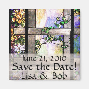 Kunst Nouveau Tiffany beflecktes Glas-Blumen mit Magnet