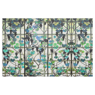 Kunst Nouveau Tiffany Buntglas-Weinstock-Gewebe Stoff