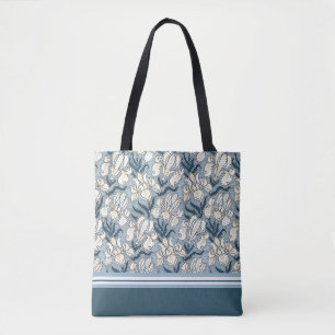 Kunst Nouveau weiße Iris-Entwurfs-Taschen-Tasche