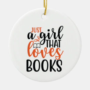Kunst nur ein Mädchen lesen, das Lieben bucht Keramik Ornament