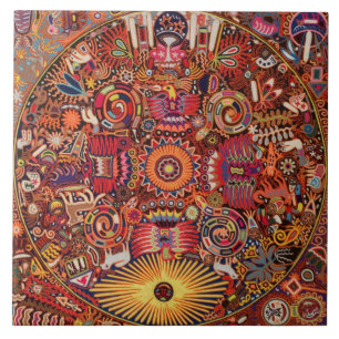 Kunst Oaxacas Mexiko mexikanische Stammes- Boho Fliese
