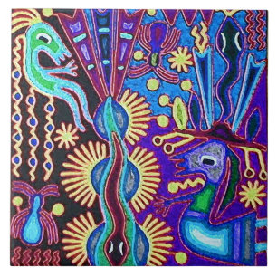 Kunst Oaxacas Mexiko mexikanische Stammes- Boho Fliese