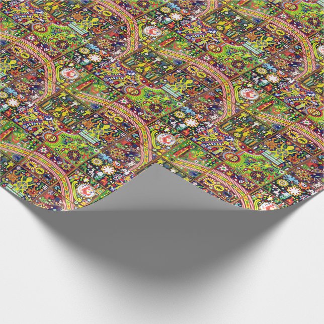 Kunst Oaxacas Mexiko mexikanische Stammes- Boho Geschenkpapier (Ecke)