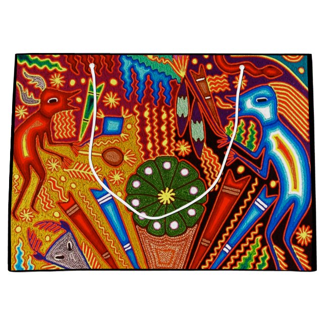 Kunst Oaxacas Mexiko mexikanische Stammes- Boho Große Geschenktüte (Vorderseite)