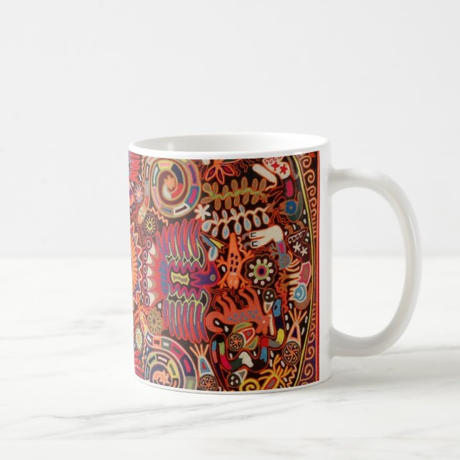 Kunst Oaxacas Mexiko mexikanische Stammes- Boho Kaffeetasse (Rechts)