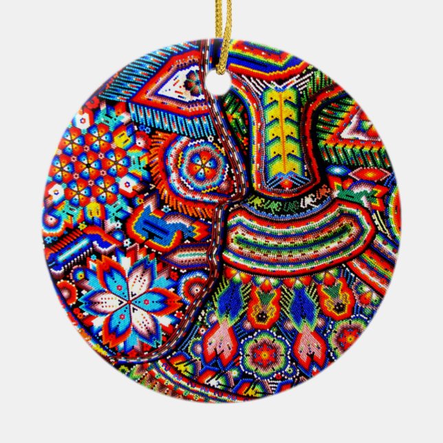 Kunst Oaxacas Mexiko mexikanische Stammes- Boho Keramikornament (Vorne)