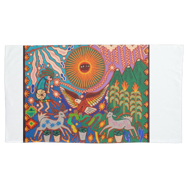 Kunst Oaxacas Mexiko mexikanische Stammes- Boho Kissenbezug (Vorderseite)