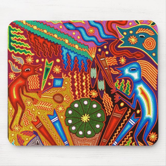 Kunst Oaxacas Mexiko mexikanische Stammes- Boho Mousepad (Vorne)