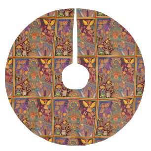 Kunst Oaxacas Mexiko mexikanische Stammes- Boho Polyester Weihnachtsbaumdecke